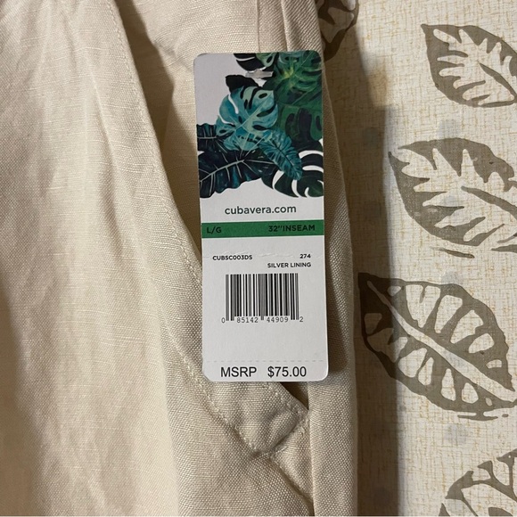 Cubavera Men's Beige Mid-Rise Drawstring Waist Textured Pants Size LX32 - Picture 4 of 8